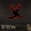 Deer Head With Led Lights Sign Monogram Wall Art Gift For Hunter Deer Head Monogram Steel Sign, Hunting Antlers Gift Home Wall Decor