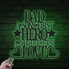 Dad A Sons First Hero A Daughters First Love, Metal Monogram With Led Lights, Metal Wall Decor, Metal Quote, Housewarming Gift, Christmas Gift