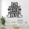 Dad A Sons First Hero A Daughters First Love, Metal Monogram With Led Lights, Metal Wall Decor, Metal Quote, Housewarming Gift, Christmas Gift