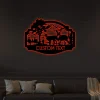 Deer Antler Steel Led Lights Sign Personalized Elk Hunter Sign Elk Hunter Christmas Gift Family Name Deer Antler Home Wall Decor