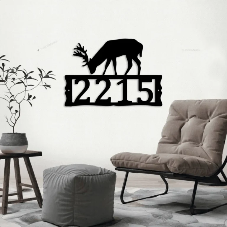 Led Lights, Deer Metal Address Plaque For House, Address Number, Metal Address Sign, House Numbers, Front Porch Address