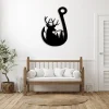 Deer Fishing Hook - Metal Wall Art, Home Decor, Cut Metal