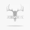 Custom Name Deer Skull ?cut Metal Monogram Sign, Door Hanger, Metal Decorative Wall Art