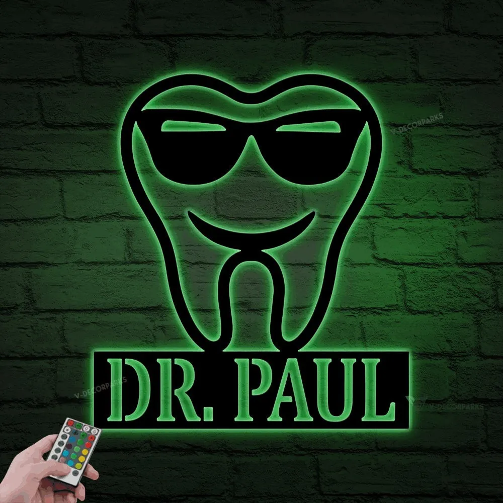 Dentist Office Wall Decor With Led Lights, Dentist Gift, Dental Office Sign, Dentist Office Metal Wall Decor, Personalized Dental Metal Wall Art