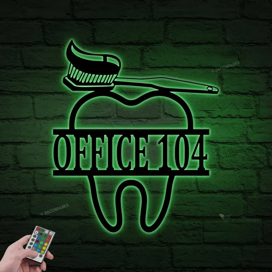 Dentist Office Wall Decor , Dentist Gift, Dental Office Sign With Led Lights, Dentist Office Metal Wall Decor, Personalized Dental Metal Wall Art
