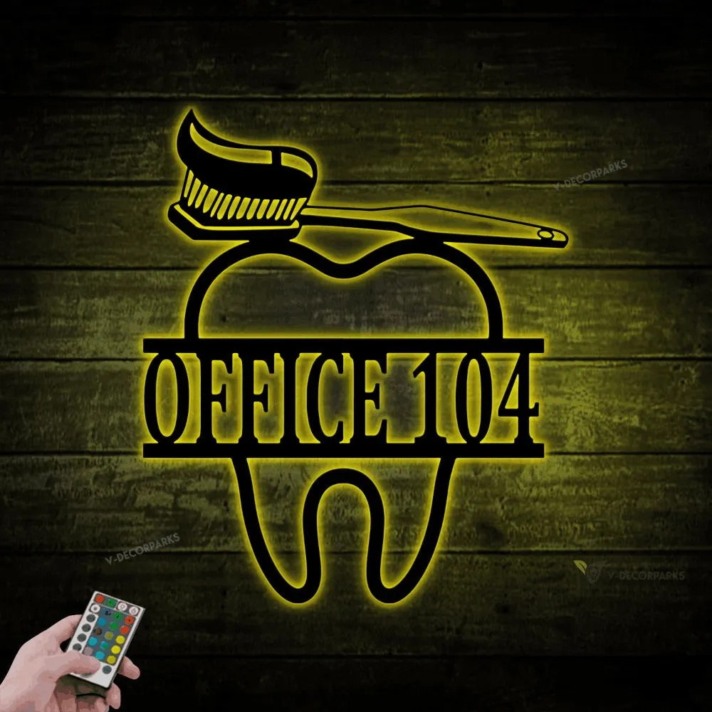 Dentist Office Wall Decor , Dentist Gift, Dental Office Sign With Led Lights, Dentist Office Metal Wall Decor, Personalized Dental Metal Wall Art