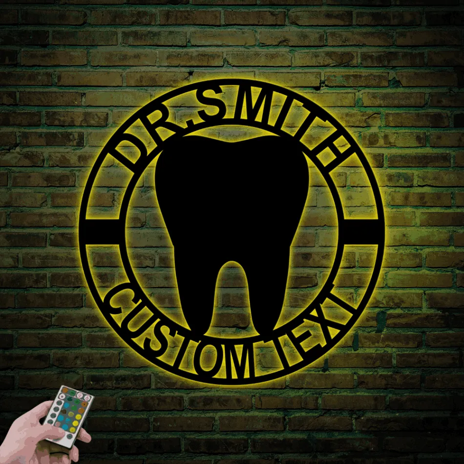 Dentist Office Led Lights, Wall Decor, Dentist Office Sign, Dentist Name Sign, Dental Hygienist Gift Idea, Orthodontist Office Sign