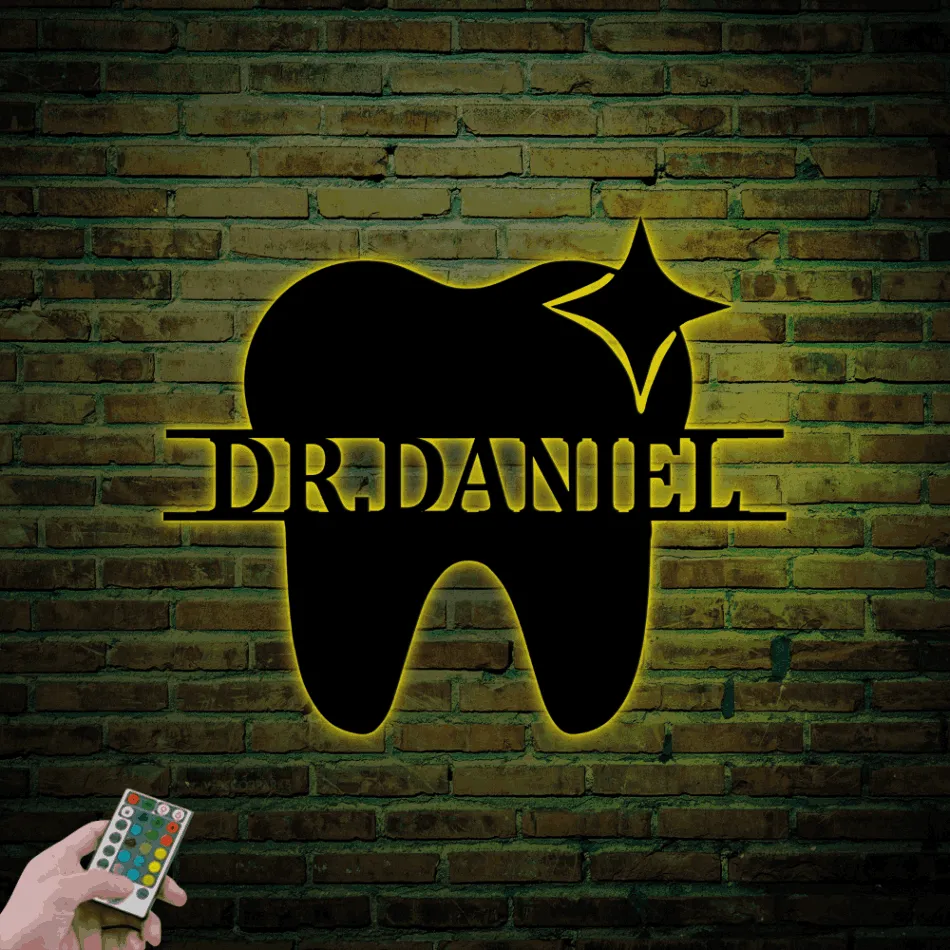 Dentist Office Led Lights, Wall Decor, Dentist Office Sign, Dentist Name Sign, Dental Hygienist Gift Idea, Orthodontist Office Sign