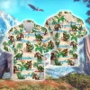 Tropical Dinosaur Hawaiian Shirts For Men Women, Dinosaur Summer Beach Shirts, Tropical Leaves Button Down Short Sleeve Shirt, Summer Aloha Shirt