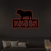 Dog House Numbers With Led Lights, - English Bulldog Metal Address Plaque For House, Address Number, Metal Address Sign, Front Porch Address