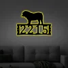 Dog House Numbers With Led Lights, - English Bulldog Metal Address Plaque For House, Address Number, Metal Address Sign, Front Porch Address