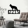 Dog House Numbers - German Shepherd Led Lights, Metal Address Plaque For House, Address Number, Metal Address Sign, House Numbers, Front Porch Address