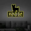 Led Lights, Dog House Numbers - Yorkshire Terrier Metal Address Plaque For House, Address Number, Metal Address Sign, House Numbers