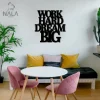 Work Hard Dream Big Cut Metal Sign, Lettering Wall Art, Motivational Metal Artwork, Home Decor