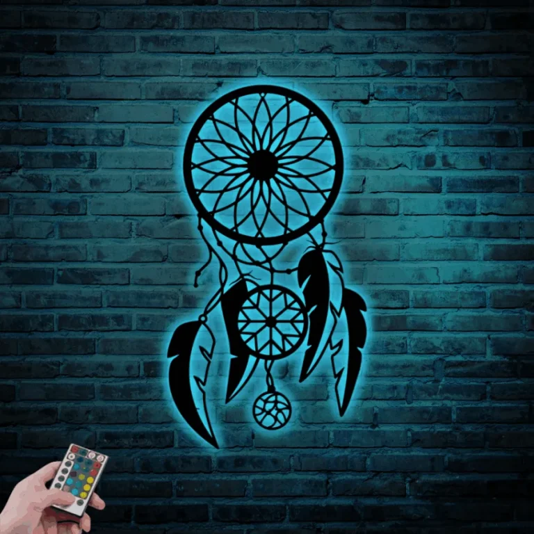 Dream Catcher Metal Wall Art With Led Lights, Boho Decor, Wall Hanging ...