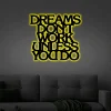 Dreams Don't Work Unless You Do Led Lights Sign, Inspirational Metal Wall Sign, Inspirational Quote, Metal Wall Sign, Gym Sign, Sports Sign