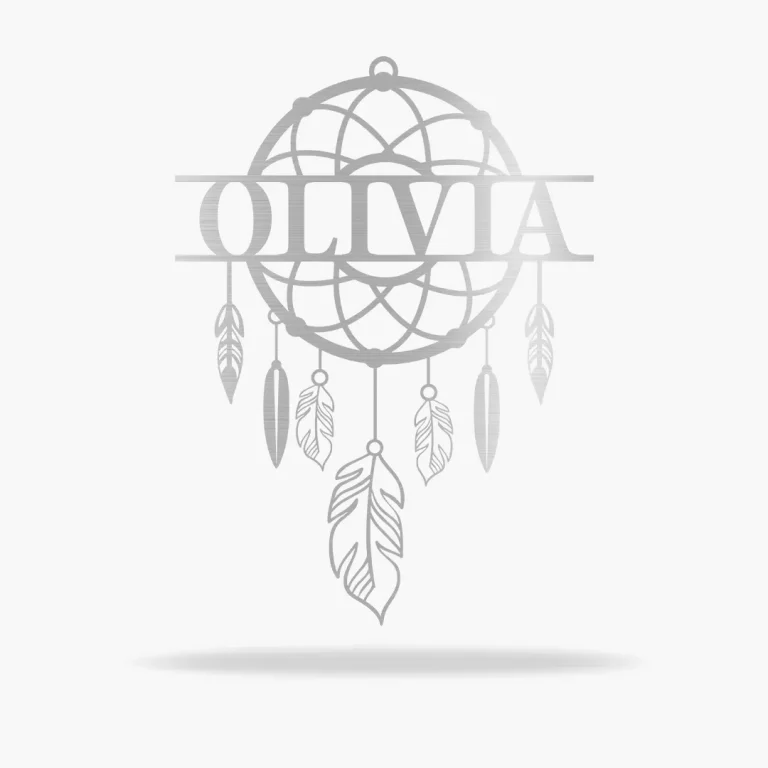 Dream Catcher Monogram, Cut Metal Sign