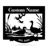 Duck Pond Monogram, Cut Metal Sign, Metal Wall Art, Metal House Sign