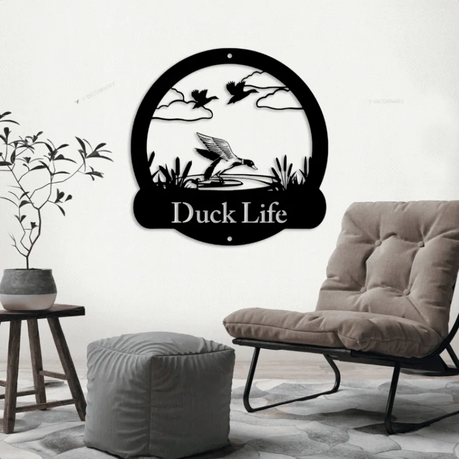 Duck Sign With Led Lights, Duck Hunting Decor, Duck Hunter Gift, Duck Gift For Him, Duck Name Metal Sign, Fathers Day Gift