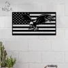 American Flag Eagle Flying Metal Sign, Usa's Flag Design Wall Decor, Front Porch Metal Wall Art