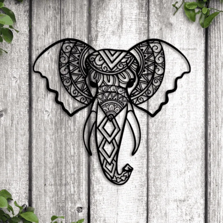 Elephant Metal Sign With Led Lights, Elephant Head Wall Decor, Elephant Wall Art Metal, Safari Decor, Elephant Metal Wall Art, Elephant Gift