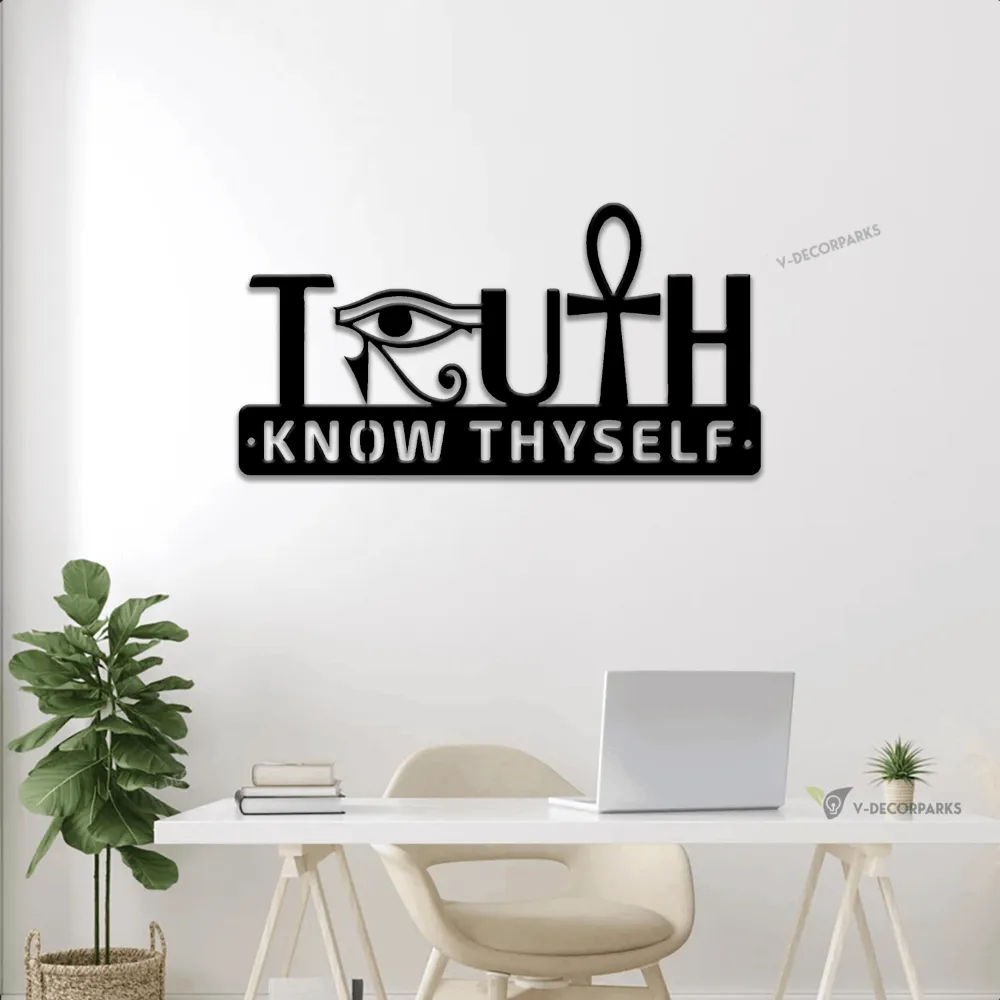 Eye Of Horus And Ankh Symbol Metal Wall With Led Lights, Ankh And Eye Of Horus, Eye Wall Art, Ancient Egypt Signs Wall Decor, Interior Decoration