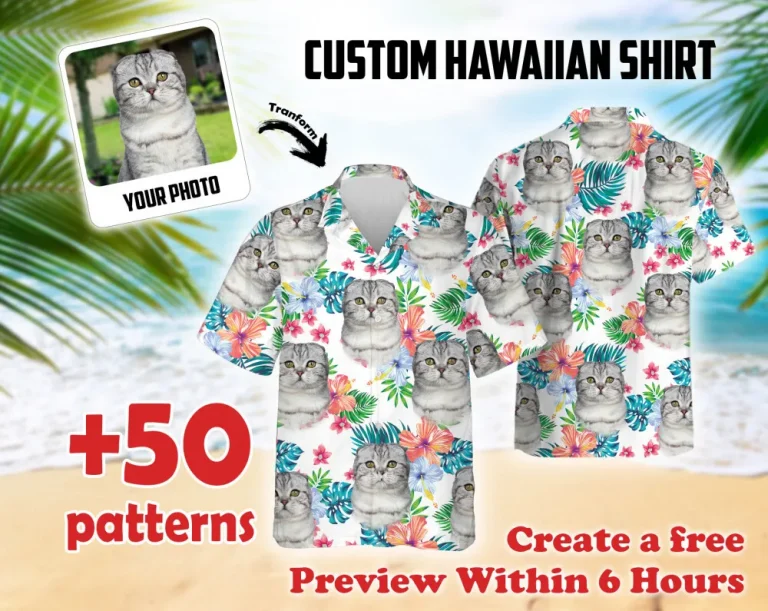 Custom Hawaiian Shirt With Pet Face, Custom Hawaiian Shirt For Men Women, Custom Hawaiian Dog Shirt , Hawaiian Shirt For Logo