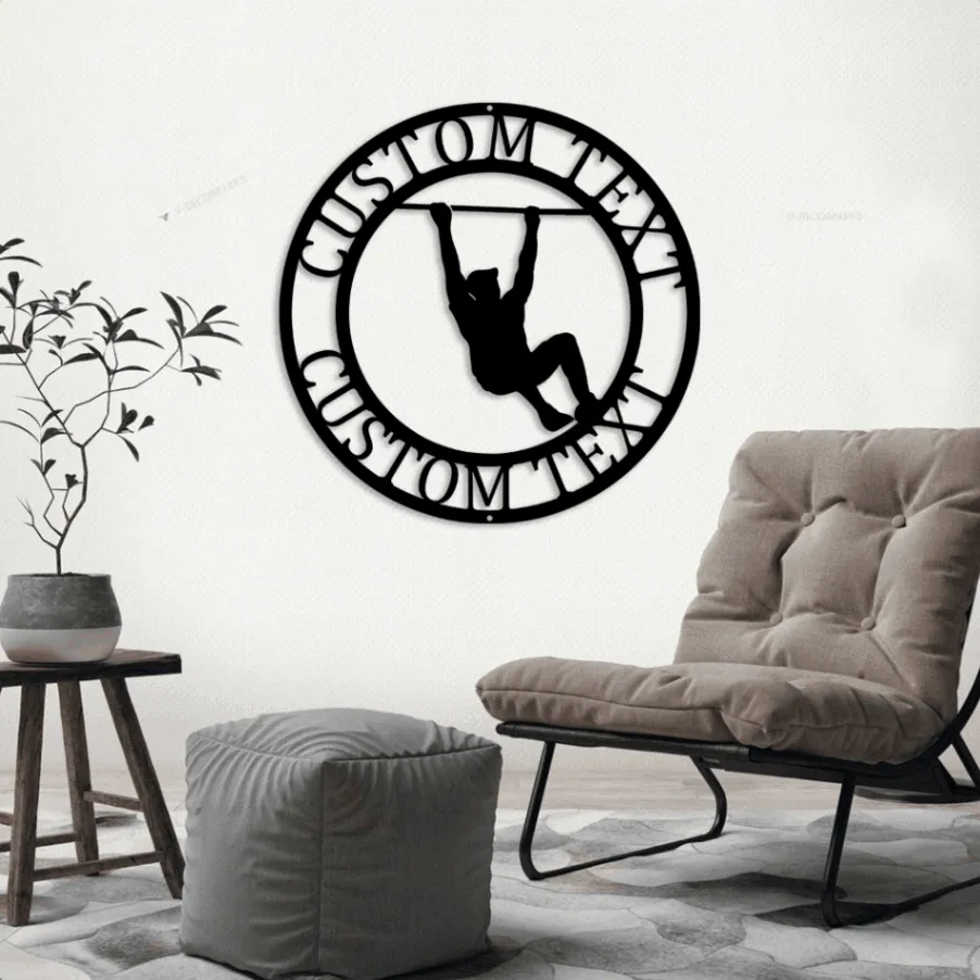 Fitness Club Sign With Led Lights Monogram Steel Sign Personalized Workout Home Gym Wall Art Decor Custom Crossfit Home Gym Wall Decor