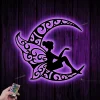 Fairy Metal Wall Sign With Led Lights, Fairy Moon Metal Sign Multi Colors, Fairy Sign Metal, Fairy Moon Home Decor, Led Wall Art, Gift For Her