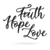 Faith Hope Love, Cut Metal Sign, Metal Wall Art, Metal House Sign