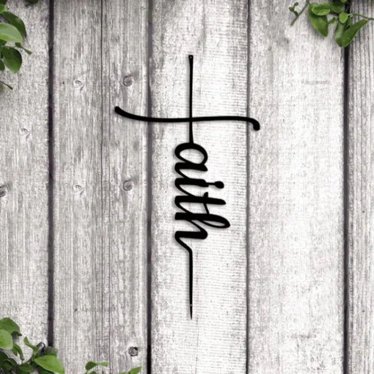 Faith Metal Wall Art With Led Lights, Faith Cross Metal Sign, Christian Wall Art, Cross Wall Decor, Religious Gift For Christian, Faith Metal Art