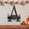 Fancy Monogram - Steel Custom Name Metal Sign, Personalized Name Cut Metal Sign Wall Hanging Decor