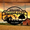 Personalized Small Farm Metal Sign, Custom Welcome Farm Metal Art, Garden Hanging Sign, Farmhouse Metal Art Decor, Gift For Farmer