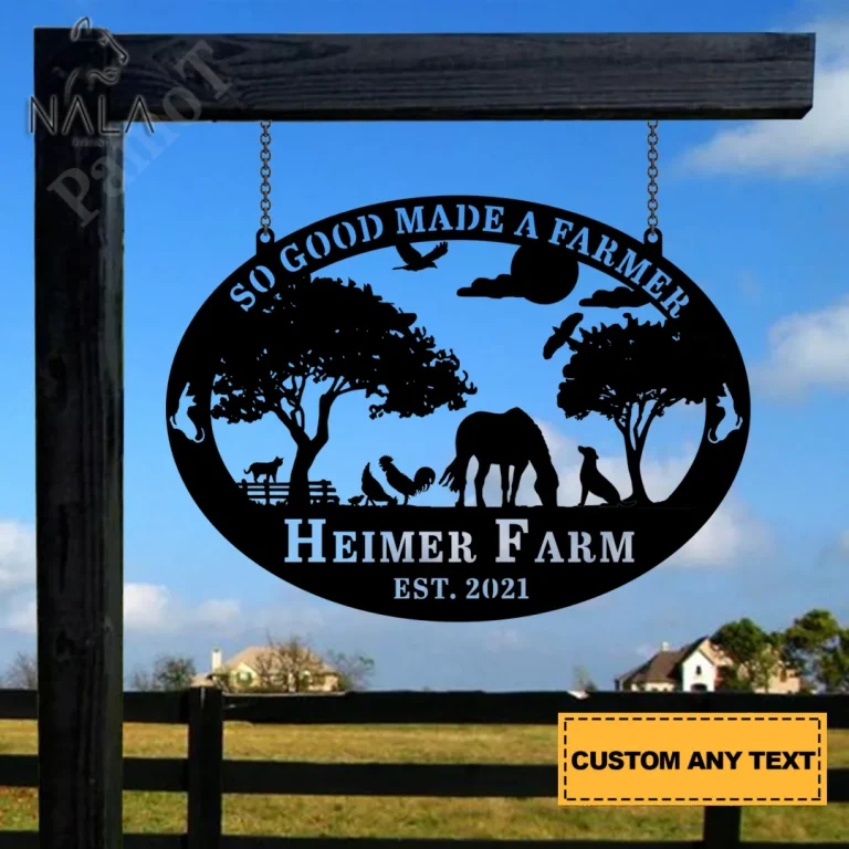 Personalized Metal Farm Sign, Cattle Farm Horse Cow Chicken Metal Art, Farm Gate Metal Sign Art Decor