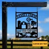 Custom Metal Family Farm Sign, Welcome To Farm Sign Gift For Family, Metal Sign For Farm