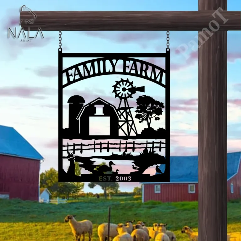 Custom Metal Family Farm Sign, Welcome To Farm Sign Gift For Family, Metal Sign For Farm