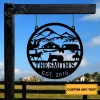 Custom Rustic Farm Gate Metal Sign Home Decor, Large Farm Metal Sign Art, Farm Decor Sign Size Up To 48