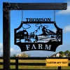 Custom Cattle Farm Horse, Chicken Metal Sign, Horse Farm Custom Steel Sign Home Decor