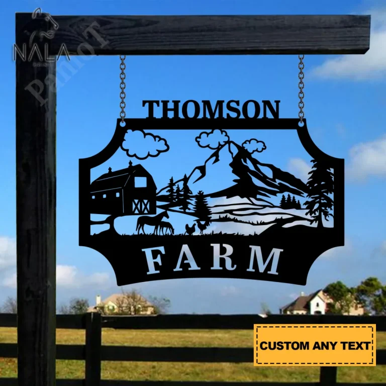 Custom Cattle Farm Horse, Chicken Metal Sign, Horse Farm Custom Steel Sign Home Decor