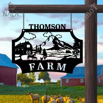 Custom Cattle Farm Horse, Chicken Metal Sign, Horse Farm Custom Steel Sign Home Decor