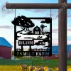 Custom Name Family Farm Metal Sign Wall Decor, Farm Gate Wall Hanging Cut Metal Sign Art