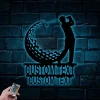 Father's Day Sign, Custom Golf Metal Wall With Led Lights, Best Dad By Par, Fathers Day Gift, Gift For Dad, Gift For Grandpa