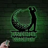 Father's Day Sign, Custom Golf Metal Wall With Led Lights, Best Dad By Par, Fathers Day Gift, Gift For Dad, Gift For Grandpa