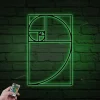 Fibonacci Spiral Metal Wall With Led Lights, Metal Fibonacci Wall Decor, Metal Ratio Wall Art, Mathematics Art, Fibonacci Sign, Interior Decor