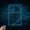 Fibonacci Spiral Metal Wall With Led Lights, Metal Fibonacci Wall Decor, Metal Ratio Wall Art, Mathematics Art, Fibonacci Sign, Interior Decor