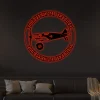 Fighter Airplane Personalized Metal Sign With Led Lights, Custom Vintage Pilot Name Airplane Steel Sign Gift, Unique Pilot Monogram Gift