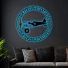 Fighter Airplane Personalized Metal Sign With Led Lights, Custom Vintage Pilot Name Airplane Steel Sign Gift, Unique Pilot Monogram Gift