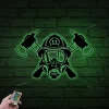 Firefighter Metal Sign With Led Lights, Personalized Fd Fireman Name Sign, Firefighter Decor, Gift For Dad, Firefighter Gift For Him