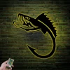 Fish Hook Fishing Metal Sign Led Lights, Hook Sign Home Decor Kid Boy Girl Nursery Decoration Fisher Housewarming Christmas Birthday Gift