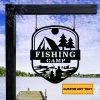 Father And Son Fishing Camp Custom Metal Sign, Family Fishing Gate Decor, Custom Metal Hanging, Gift For Father's Day